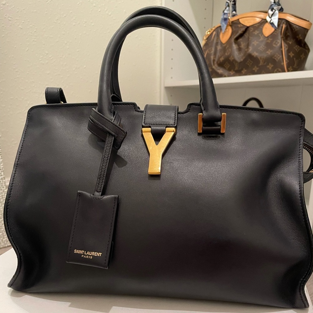 Saint Laurent Y Cabas bag in Small (NAVY)